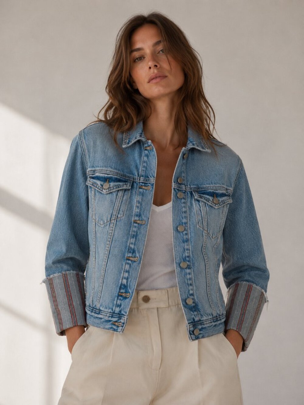 Grlfrnd Bianca Maiori Cuffed Denim Jacket